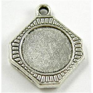 Tibetan Silver Photo Frame Pendant Non-Nickel, 17x20mm