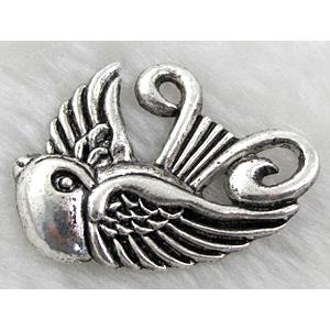 Tibetan Silver mandarin duck pendant Non-Nickel, 40x30mm