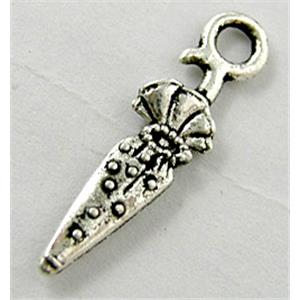 Tibetan Silver pendant Bead Non-Nickel, 8x25mm