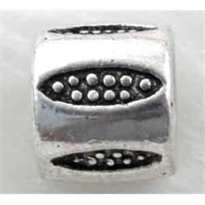 bead, Tibetan Silver Spacer Non-Nickel, 9mm dia, 8mm thin, hole:6mm