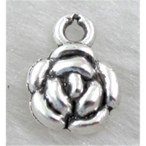 Tibetan Silver flower pendant non-nickel, 8mm dia