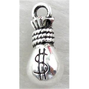 moneybag charms, Tibetan Silver pendant non-nickel, 7x15mm