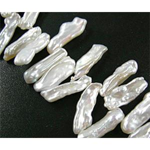 Freshwater Pearl Beads Stick White, approx 6-35mm