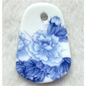 Porcelain pendant, approx 33x50mm