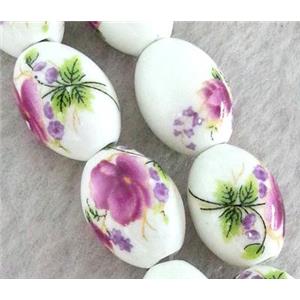 Porcelain barrel beads, approx 10x14mm