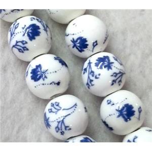 round Porcelain beads, approx 10mm dia