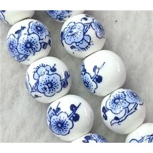 round Porcelain beads, approx 10mm dia