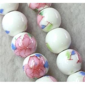 round Porcelain beads, approx 10mm dia