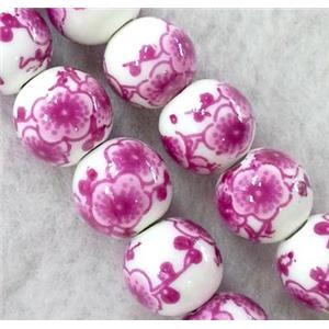 round Porcelain beads, approx 10mm dia