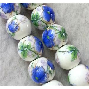 round Porcelain beads, approx 10mm dia