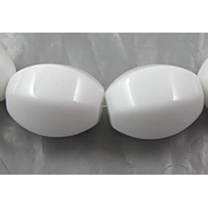 White Porcelain Beads, faceted, 12x16mm, approx 25pcs per st