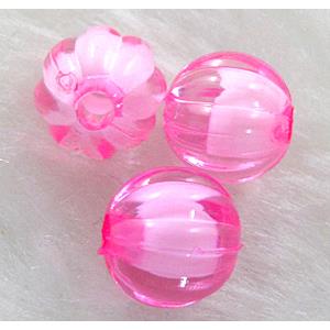 Round Acrylic Bead,Transparent, Pink, 10mm dia, approx 2000pcs