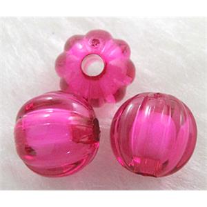 Round Acrylic Bead,Transparent, Hot pink, 16mm dia