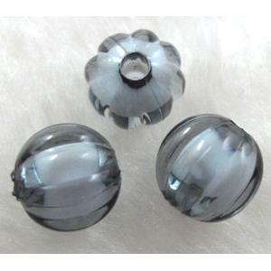 Round Acrylic Bead,Transparent, Gray, 22mm dia