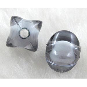 Acrylic Bead,Transparent, Gray, 9x9mm, approx 2000pcs