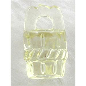 Cask Acrylic Bead,Transparent, Lt.Yellow, 11.5x18.5mm, approx 800pcs