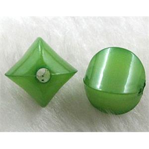 Acrylic Bead, Green, 10x10mm, approx 1800pcs