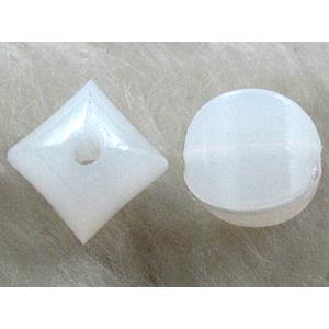 Acrylic Bead, White, 10x10mm, approx 1800pcs