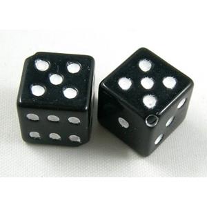 Plastic Dice Beads, cube, corner-drilled, 12x12mm,250pcs approx