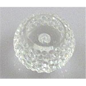 resin rhinestone bead, rondelle, clear, 12mm dia