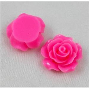 resin bead, rose, flat back, approx 20mm dia