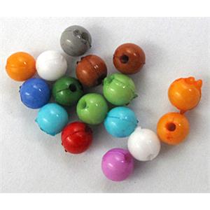 Plastic round Beads, Mix color, 8mm dia, approx 7200pcs