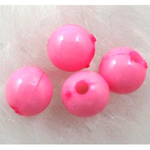 Plastic round Beads, pink, 6mm dia, approx 9000pcs