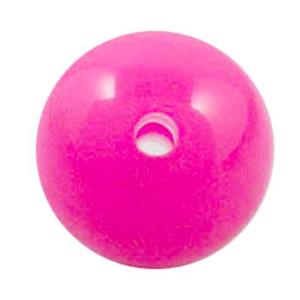 round plastic bead, jelly, hotpink, 18mm dia