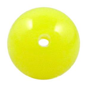 round plastic bead, yellow, jelly, 18mm dia