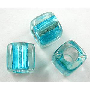 Acrylic beads, cube, aqua, 7.5x7.5mm, hole:4mm, approx 1700pcs