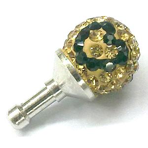 Earphone Jack Dust Cap Plug, fimo with mideast rhinestone, 12x22mm