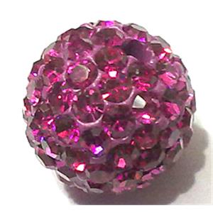 round Fimo Beads pave rhinestone, hotpink, 8mm dia