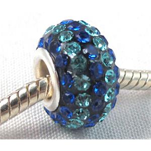 acrylic bead with middle east rhinestone, 10x15mm, 5mm hole