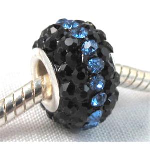 acrylic bead with middle east rhinestone, 10x15mm, 5mm hole