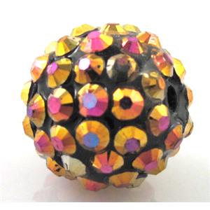 Round crystal rhinestone bead, 16mm dia