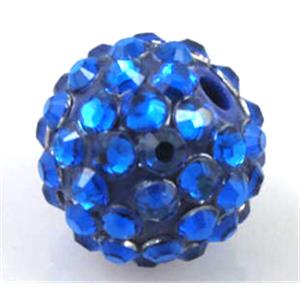 Round crystal rhinestone bead, 16mm dia