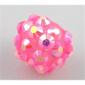 Round crystal rhinestone bead, 14mm dia