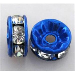 rondelle Rhinestone, middle-east Rhinestone, blue, approx 10mm