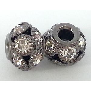 rondelle rhinestone, mideast rhinestone, black, approx 10mm dia, 2.5mm hole