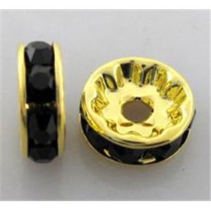 Rondelle Mideast Rhinestone Beads, gold, 8mm dia