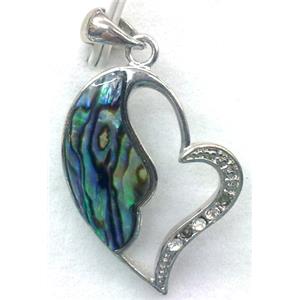 Paua Abalone shell pendant, mxied, 26x38mm