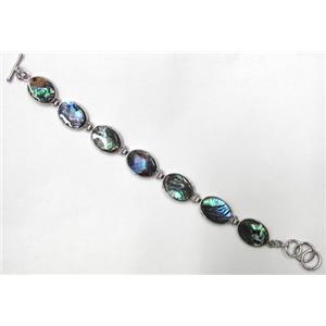 Paua Abalone shell bracelet, mxied, 15x20mm, approx 8 inch(20cm) length