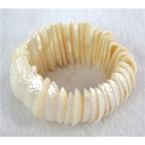 freshwater shell bracelet, stretchy, approx 13-35mm