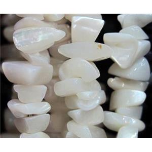 Fresh water shell bead, freeform, approx 5-13mm