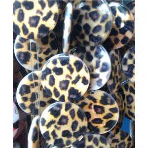 graphical Shell Beads, flat round, 25mm dia, 16pcs per st