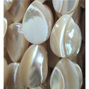 mother of pearl bead, teardrop, approx 10x12mm