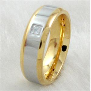 Stainless steel Ring, gold plated, inside:18mm dia