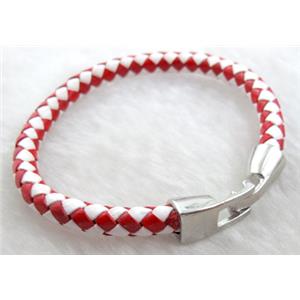 leather bracelet with toggle clasp, 6mm dia, 8 inch length