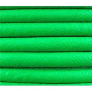 PU leather Cord, round, green, approx 4mm dia