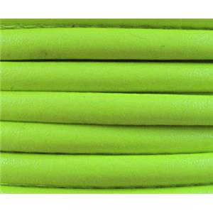 PU Leather Cord, round, yellow, approx 4mm dia